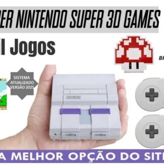 Mini Super Nintendo com 130 mil jogos 2 controles - Super 3D Games
