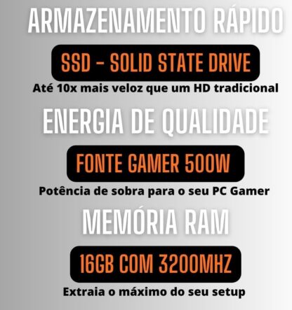 PC Gamer Completo AMD Ryzen 7 5700G,16GB DDR4, SSD 512GB - Imagem 3