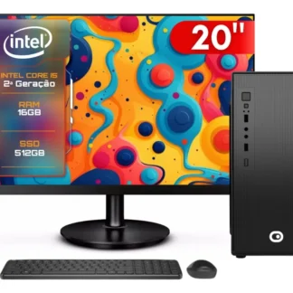 Computador Completo Intel Core i5 '' 2°G '', 16GB RAM, SSD 512GB, Monitor 20" LED