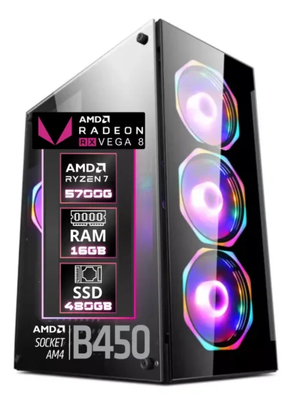 PC Gamer AMD Ryzen 7 5700G SSD 480GB 16GB DDR4