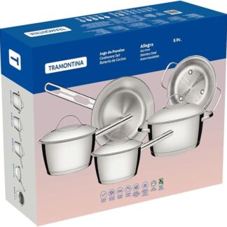 Jogo de Panelas com Fundo Triplo 5 Peças Tramontina Inox