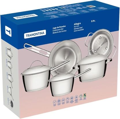 Jogo de Panelas com Fundo Triplo 5 Peças Tramontina Inox