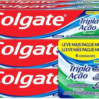 Creme Dental Colgate Tripla Ação Menta Original 90g 6 unidades