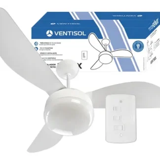 Ventilador de teto Ventisol Fênix branco com 3 pás de plástico 96 cm de diâmetro
