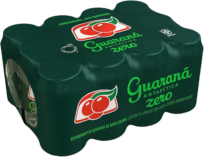 Pack de Refrigerante Guaraná Antarctica Zero Lata 350ML, 12 Unidades