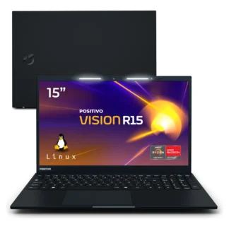 Notebook Positivo Vision R15 Lumina Bar, AMD Ryzen 5 8GB 256GB, Tela 15 polegadas Full HD Antirreflexo, Linux