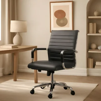 Cadeira de escritório Best C305 ergonômica preta com estofado de couro sintético