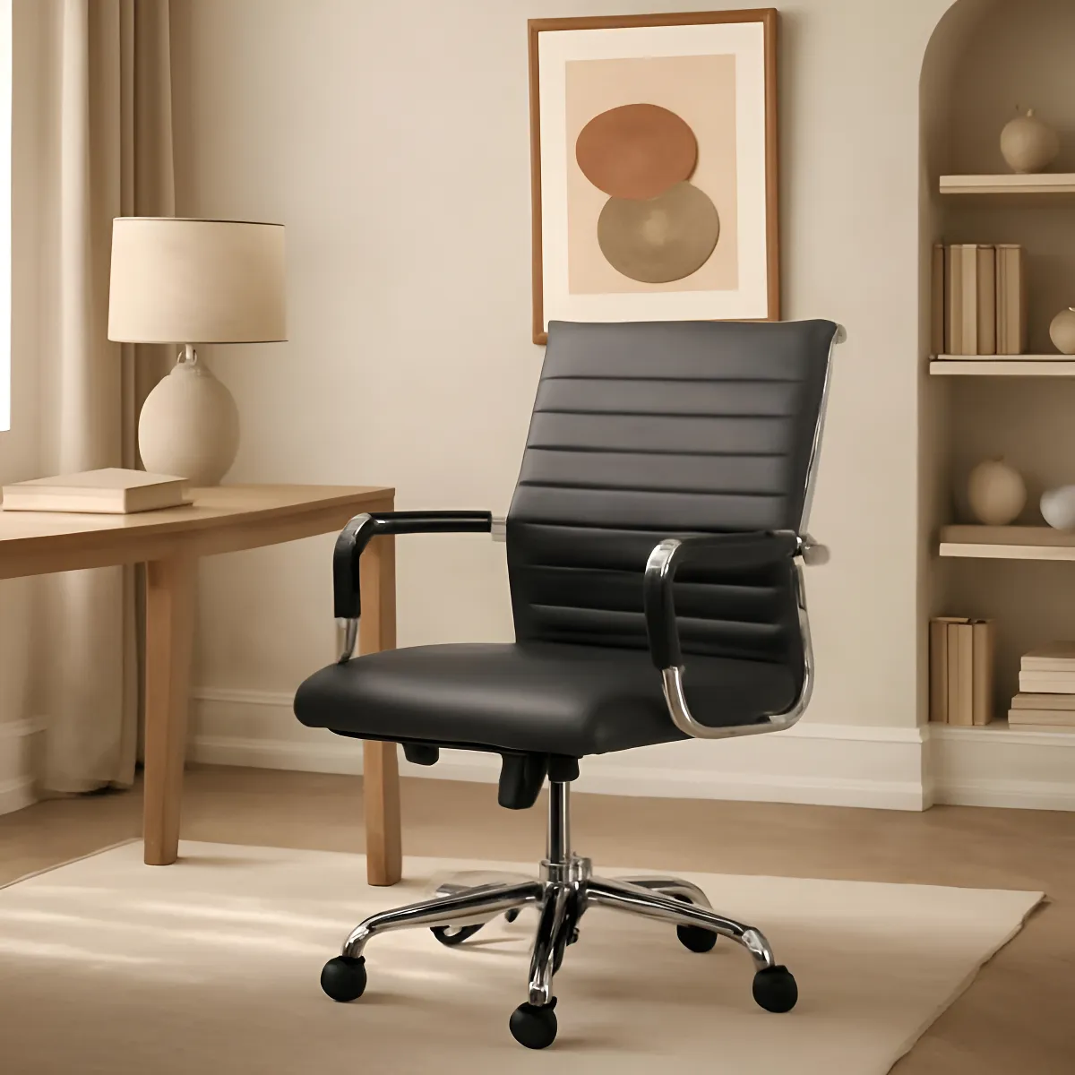 Cadeira de escritório Best C305 ergonômica preta com estofado de couro sintético